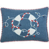 13" X 18" Blue Red And White Coastal Christmas Throw Pillow