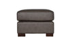 22" Gray Genuine Leather And Brown Ottoman