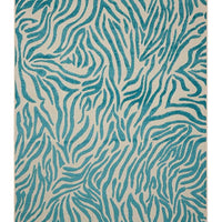 10' X 13' Blue Abstract Non Skid Indoor Outdoor Area Rug