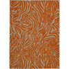 10' X 13' Orange Abstract Non Skid Indoor Outdoor Area Rug