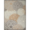 9' X 12' Natural Floral Non Skid Indoor Outdoor Area Rug