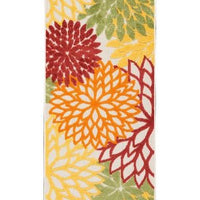 2' X 12' Red Floral Non Skid Indoor Outdoor Runner Rug