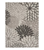 10' X 13' Silver Grey Floral Non Skid Indoor Outdoor Area Rug