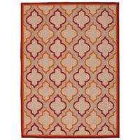 10' X 13' Red Ikat Non Skid Indoor Outdoor Area Rug