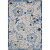 10' X 13' Blue And Grey Toile Non Skid Indoor Outdoor Area Rug