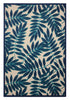 10' X 13' Blue And Ivory Floral Non Skid Indoor Outdoor Area Rug