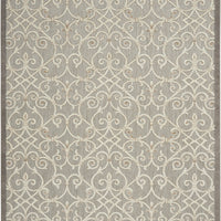 10' X 13' Natural Damask Non Skid Indoor Outdoor Area Rug