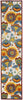 2' X 12' White Yellow And Blue Floral Non Skid Indoor Outdoor Runner Rug