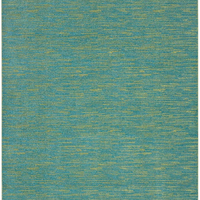 10' X 14' Blue And Green Striped Non Skid Indoor Outdoor Area Rug