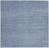 9' X 9' Blue And Grey Square Striped Non Skid Indoor Outdoor Area Rug