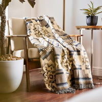 Gray Woven Acrylic Reversable Throw