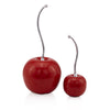 14" Red and Silver Enamel Cherry Sculpture