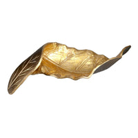 5" Two Toned Gold Twisted Leaf Sculpture