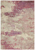 5' X 7' Ivory And Pink Abstract Power Loom Non Skid Area Rug