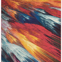 4' X 6' Burst Abstract Power Loom Non Skid Area Rug