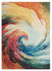 4' X 6' Wave Abstract Power Loom Non Skid Area Rug