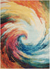 5' X 7' Wave Abstract Power Loom Non Skid Area Rug