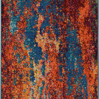 2' X 6' Atlantic Abstract Power Loom Non Skid Runner Rug