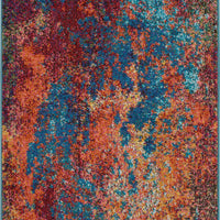 2' X 4' Atlantic Abstract Power Loom Non Skid Area Rug