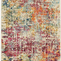 2' X 4' Pink Abstract Power Loom Distressed Non Skid Area Rug