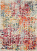 5' X 7' Pink Abstract Power Loom Distressed Non Skid Area Rug