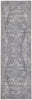 2' X 6' Grey Oriental Power Loom Distressed Washable Runner Rug