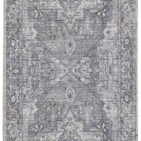 2' X 6' Grey Oriental Power Loom Distressed Washable Runner Rug