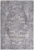 4' X 6' Grey Oriental Power Loom Distressed Washable Area Rug