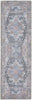 2' X 6' Light Blue Oriental Power Loom Distressed Washable Runner Rug