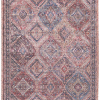 2' X 6' Red Oriental Power Loom Distressed Washable Runner Rug