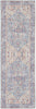 2' X 6' Blue Oriental Power Loom Distressed Washable Runner Rug