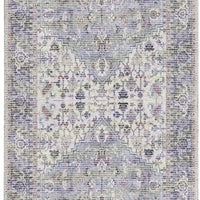 2' X 6' Grey Oriental Power Loom Distressed Washable Runner Rug