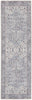 2' X 6' Grey Oriental Power Loom Distressed Washable Runner Rug