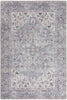 5' X 7' Grey Oriental Power Loom Distressed Washable Area Rug