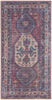 2' X 4' Red And Navy Oriental Power Loom Distressed Washable Area Rug