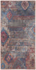 2' X 4' Red And Blue Southwestern Power Loom Distressed Washable Area Rug