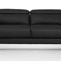 Urban 80" Black Leather Adjustable Headrest Sofa