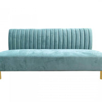 Stylish 71" Light Green Fabric And Gold Sofa