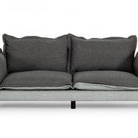 Modern 87" Two Tone Grey Sofa With Reversible Cushions