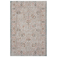 9' X 12' Beige Floral Stain Resistant Indoor Outdoor Area Rug