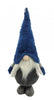 27" Blue And Gray Fabric Standing Gnome