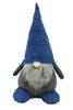 23" Blue And Gray Fabric Standing Gnome Sculpture