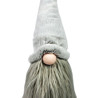 30" Groovy Grey with Pointy Hat Fabric Sitting Gnome Sculpture