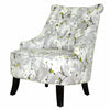 28" Grey Green White And Brown Polyester Blend Floral Wingback Chair