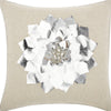 16" X 16" Silver Zippered Polyester Christmas Throw Pillow