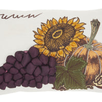 12" X 20" Cream Yellow Green And Purple Autumn Sunflower Pillow
