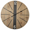 26" Round Brown Wood Analog Wall Clock