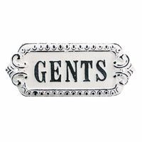 Black And White Metal Gents Bathroom Wall Decor