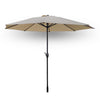 9' Beige Polyester Hexagonal Market Patio Umbrella