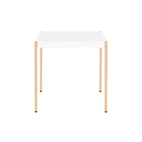 24" Gold And White Manufactured Wood Square End Table